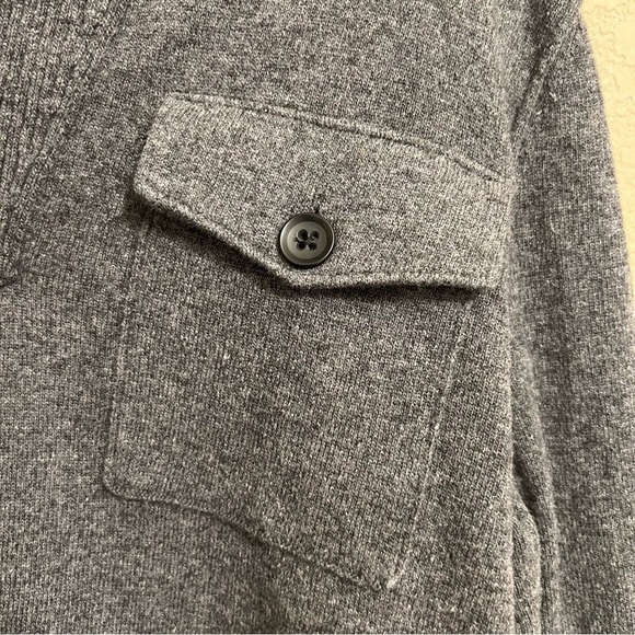 Banana Republic Men's Sweater Large Gray Shawl Collar Merino Wool Blend - Picture 7 of 16